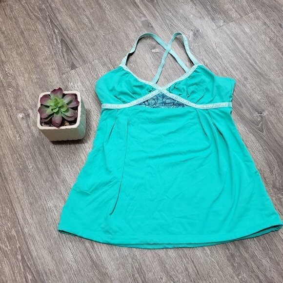Lululemon Dance Strap Tank Sz 8 Caribe Green - Picture 1 of 6